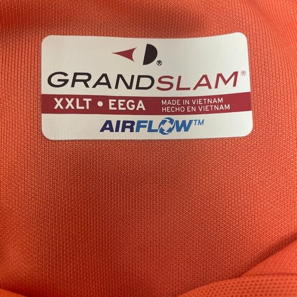 Grand Slam Mens XXLT 100% Polyester Short Sleeve Side Stripe Collared Polo Shirt - Picture 4 of 4